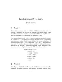 Proofs that det At) = A - University of Pennsylvania