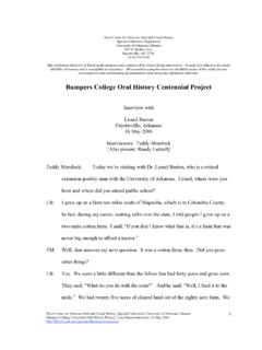 Bumpers College Oral History Centennial Project