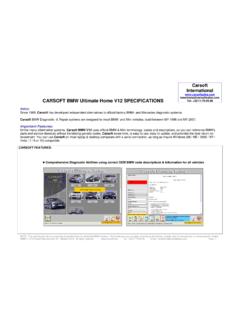 CARSOFT BMW Ultimate Home V12 SPECIFICATIONS