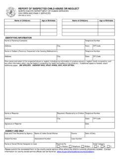 Report of Suspected Child Abuse or Neglect Form – …