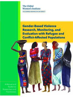 Gender-Based Violence Research, Monitoring, and Evaluation ...