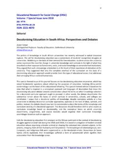 Decolonising Education in South Africa: Perspectives and ...