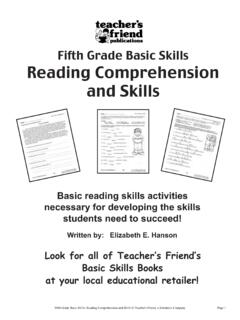 Fifth Grade Basic Skills Reading Comprehension and Skills