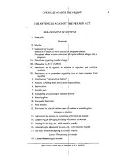 -THE OFFENCES AGAINST THE PERSON ACT