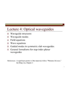 Lecture 4: Optical waveguides - Lawrence Berkeley National ...