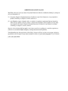 ASBESTOS EXCLUSION CLAUSE - Allianz - Domov