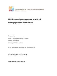 Children and young people at risk of disengagement from …