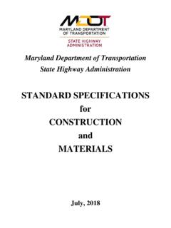 STANDARD SPECIFICATIONS for CONSTRUCTION and …