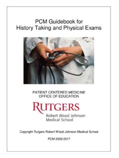 PCM Guidebook for History Taking and Physical Exams