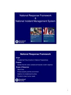 National Response Framework National Incident …