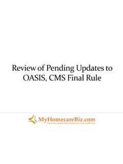 Review of Pending Updates to OASIS, CMS Final Rule
