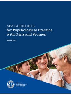 APA Guidelines for Psychological Practice with Girls and …