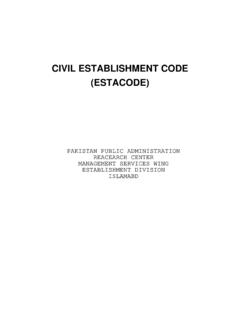 CIVIL ESTABLISHMENT CODE (ESTACODE)