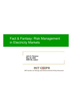 Fact &amp; Fantasy: Risk Management in Electricity …