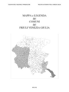 MAPPA e LEGENDA dei COMUNI del FRIULI VENEZIA GIULIA