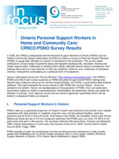Ontario Personal Support Workers in Home and Community ...