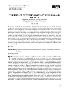 THE IMPACT OF TECHNOLOGY ON BUSINESS AND SOCIETY