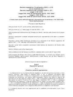 Decreto Legislativo 10 settembre 2003, n. 276 con le ...