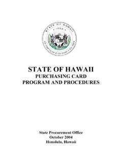 STATE OF HAWAII - State Procurement Office