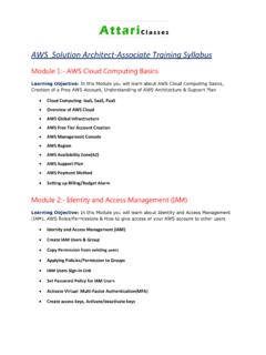 AWS Solution Architect-Associate Training Syllabus
