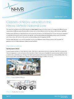 Classes of heavy vehicles in the Heavy Vehicle National ...