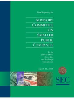 Final Report: Advisory Committee on Smaller Public Companies