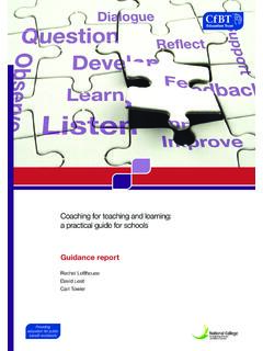 Coaching for teaching and learning - GOV.UK