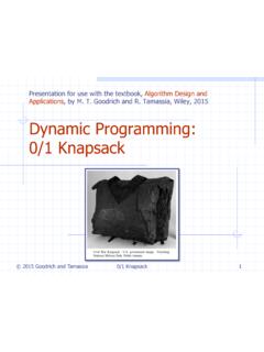 Dynamic Programming: 0/1 Knapsack - Donald Bren School …