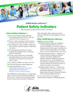 AHRQ Quality Indicators™ Patient Safety Indicators