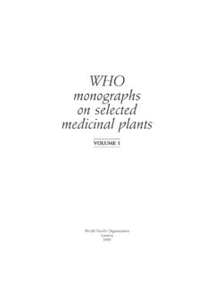 WHO monographs on selected medicinal plants