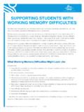 SUPPORTING STUDENTS WITH WORKING MEMORY …