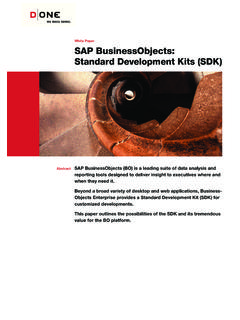 SAP BusinessObjects:Standard Development Kits …