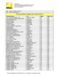 Authorized Nikon Dealers as of 07/25/2018
