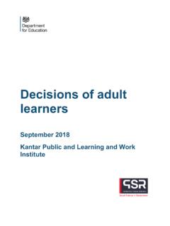 Decisions of adult learners - GOV.UK