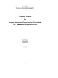 Training Manual for Gender Awareness/Sensitisation ...