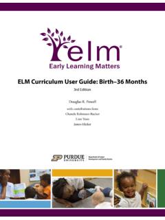 ELM Curriculum User Guide: Birth to 36 Months
