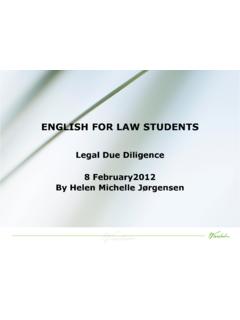 Legal Due Diligence By Helen Michelle J&#248;rgensen
