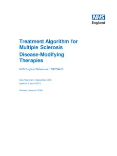 Treatment Algorithm for Multiple Sclerosis Disease ...