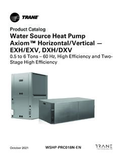 Water Source Heat PumpAxiom™ Horizontal/Vertical — …