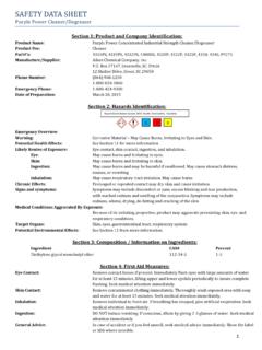Section 2: Hazards Identification - Purple Power Cleaner