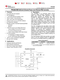TPS2388 IEEE 802.3at 8-Channel Power-over-Ethernet PSE ...