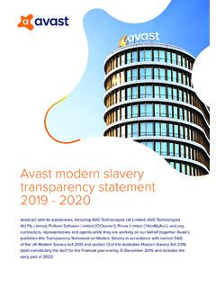 Avast modern slavery transparency statement 2019 - 2020