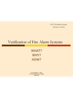 Verification of Fire Alarm Systems - CFAA