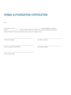 VERBAL AUTHORIZATION CERTIFICATION - Royal Pacific …