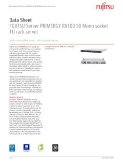Data Sheet FUJITSU Server PRIMERGY RX100 S8 Mono …