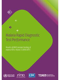 Results of WHO product testing of malaria RDTs: …