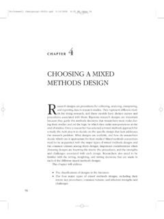 CHOOSING A MIXED METHODS DESIGN - SAGE Publications …