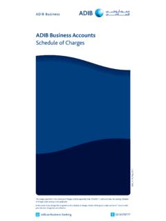 ADIB Business Accounts Schedule of Charges