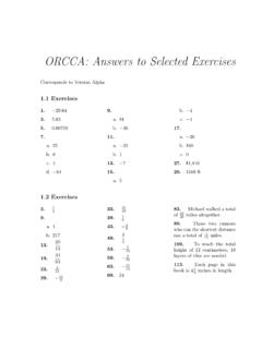 ORCCA: Answers to Selected Exercises