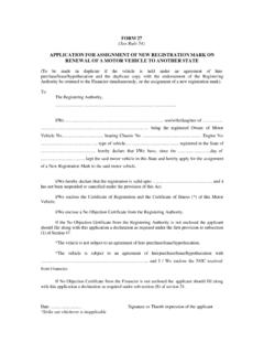 APPLICATION FOR ASSIGNMENT OF NEW REGISTRATION …